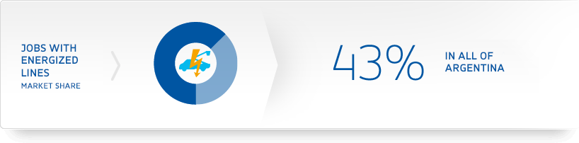 Jobs with Energized Lines Market Share - In all of Argentina